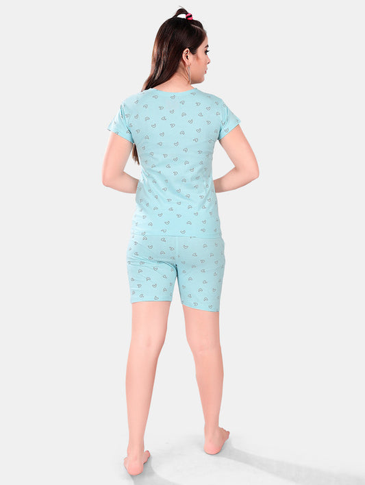 AQUA HEART SHORT CO-ORD SET