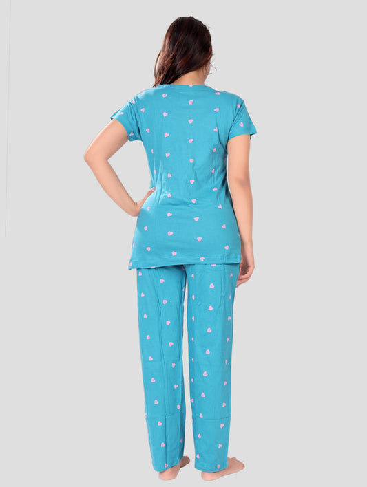 PEACOCK BLUE HEART CO-ORD SET