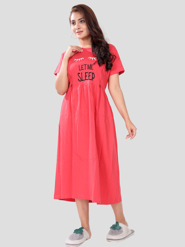 RED LET ME SLEEP MATERNITY WEAR