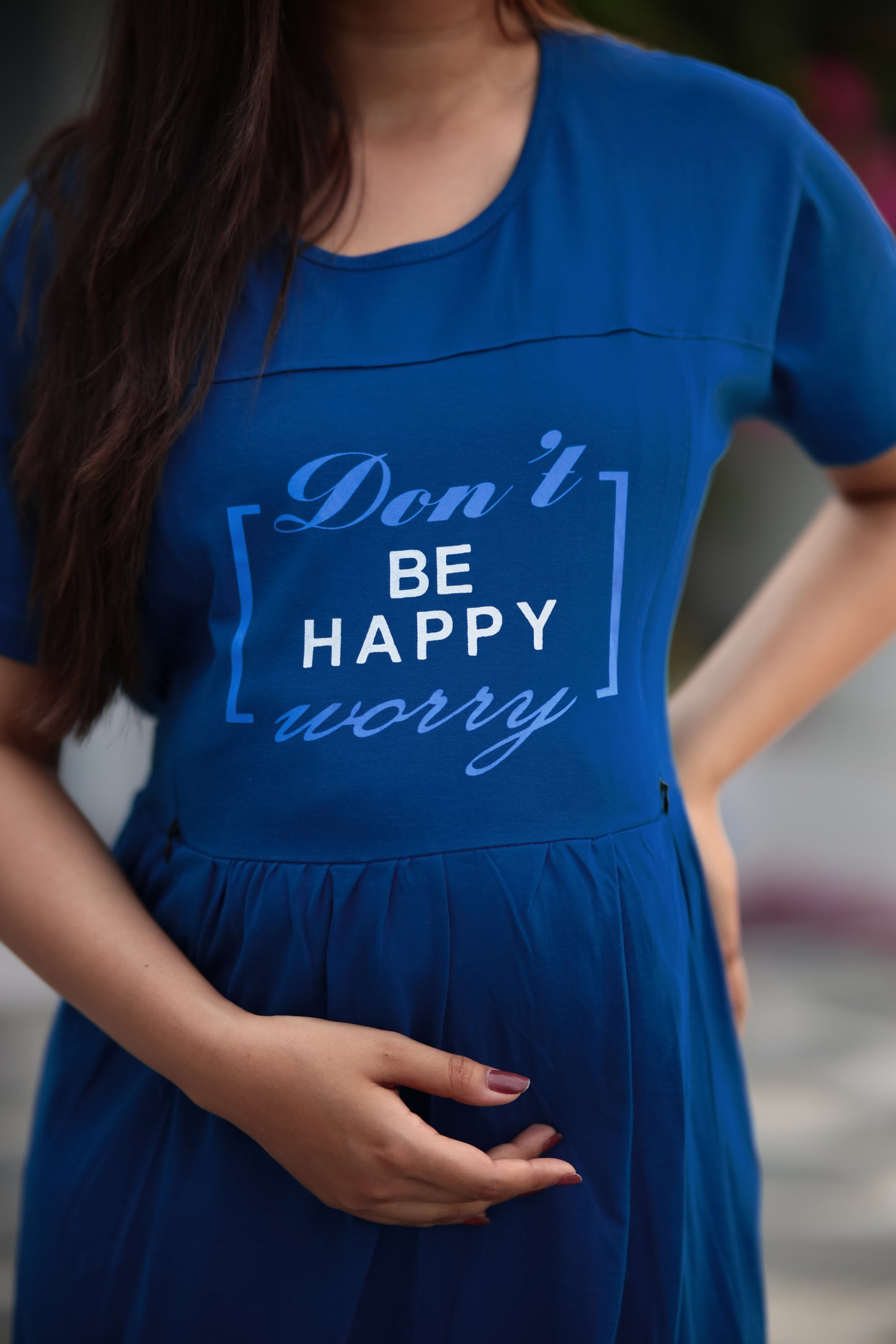 BE HAPPY PEACOCK BLUE MATERNITY