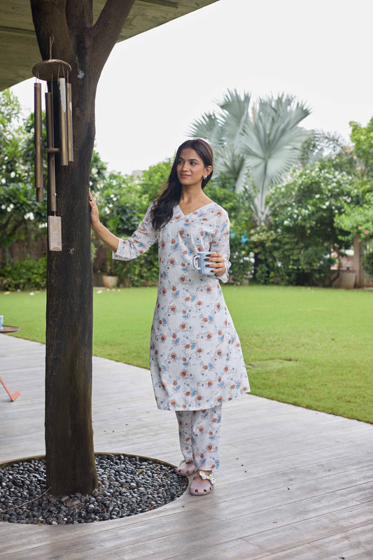 ASH MIST BLOSSAM CO-ORD SET