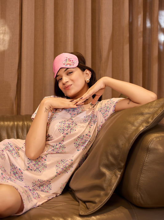 BLUSH MEDALLION MOSAIC SHORT NIGHTY