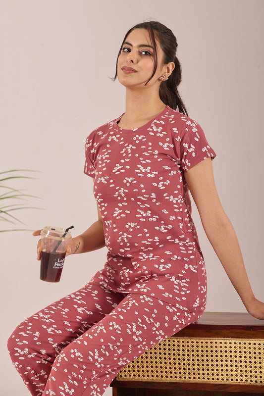 CO-ORD SET DROWSY EYES TERRACOTTA