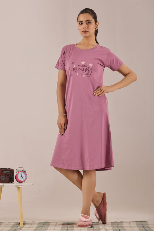 CELESTIAL PLUM MEMORY SHORT NIGHTY