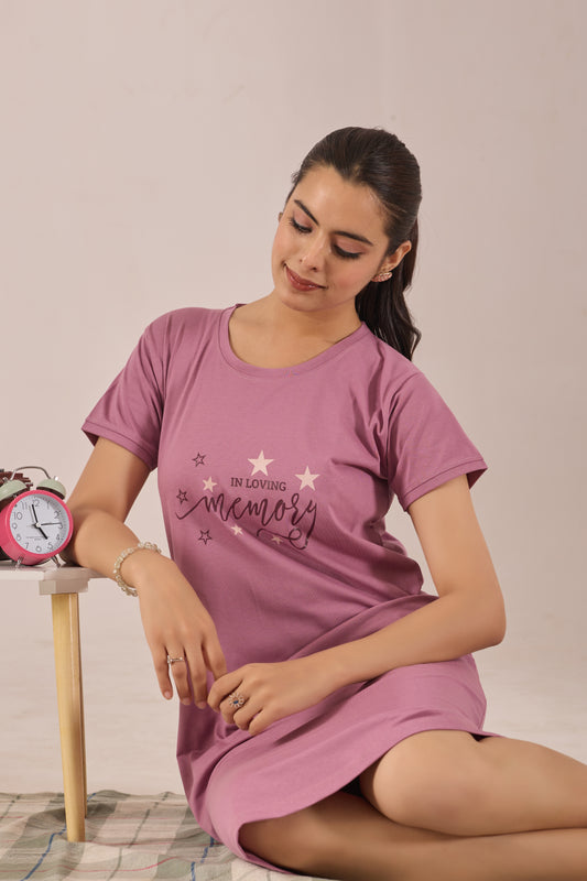 CELESTIAL PLUM MEMORY SHORT NIGHTY