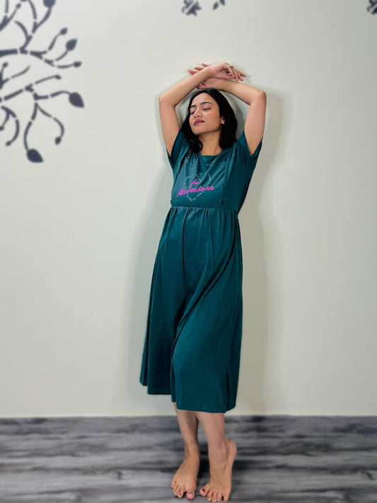 RACING GREEN ADVENTURE MATERNITY GOWN