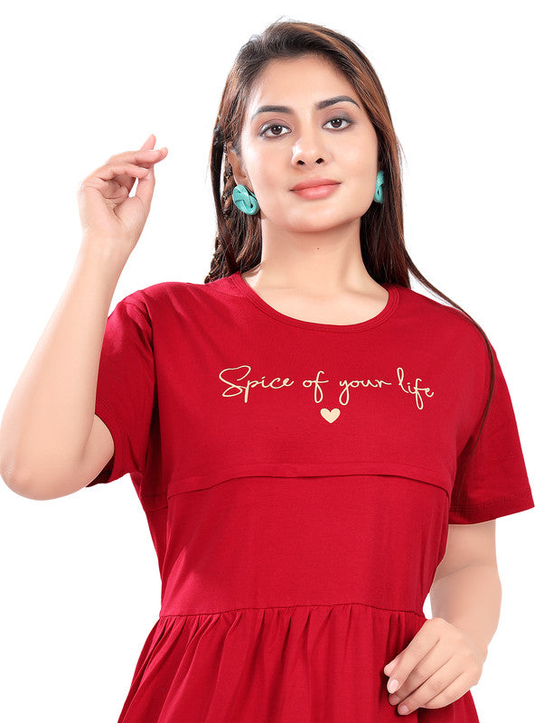 RED SPICE OF YOUR LIFE MATERNITY WEAR
