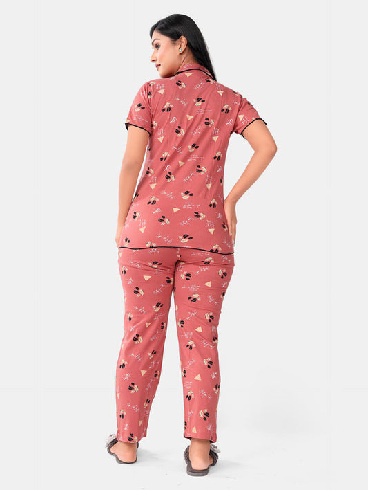 RUST KNITTED FRONT BUTTON