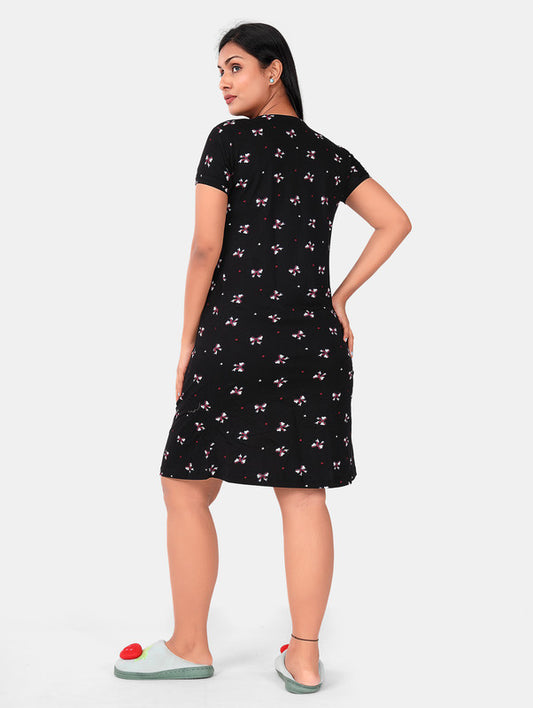 BLACK BOW SHORT NIGHTY