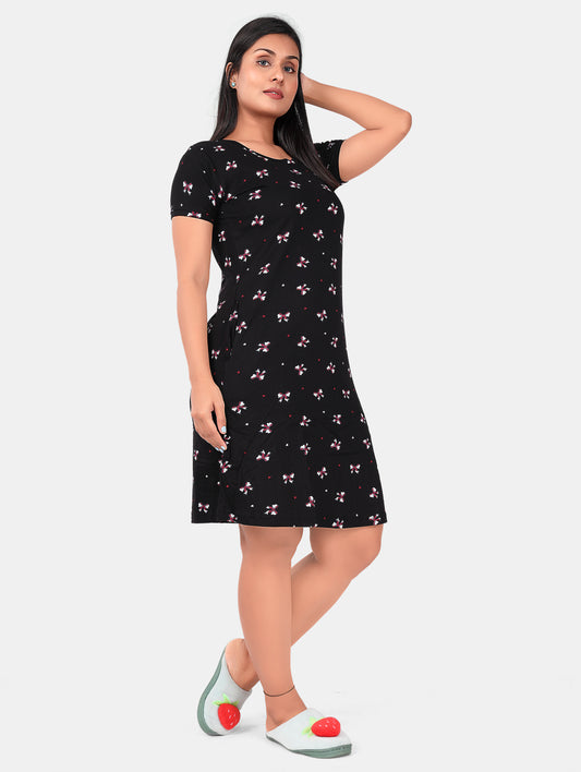 BLACK BOW SHORT NIGHTY