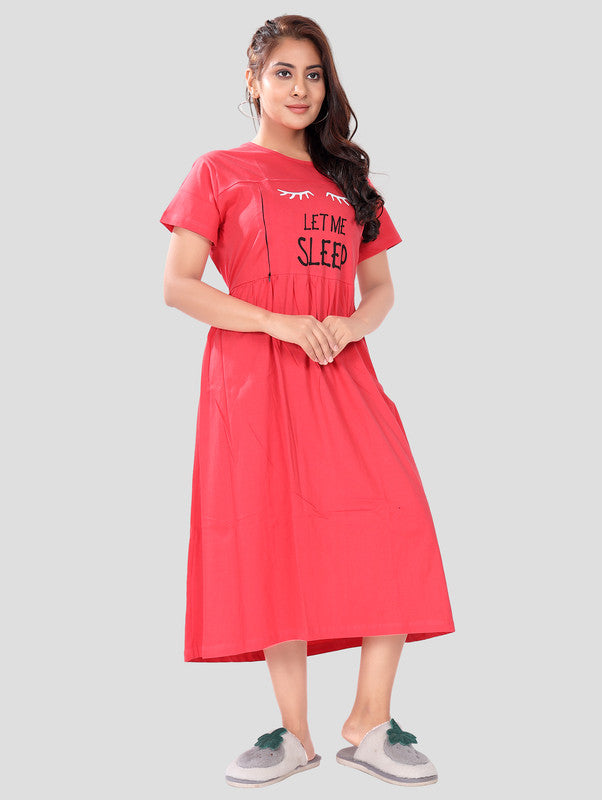 RED LET ME SLEEP MATERNITY WEAR