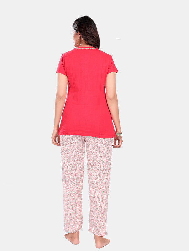 DARK PINK STAR LOUNGE WEAR