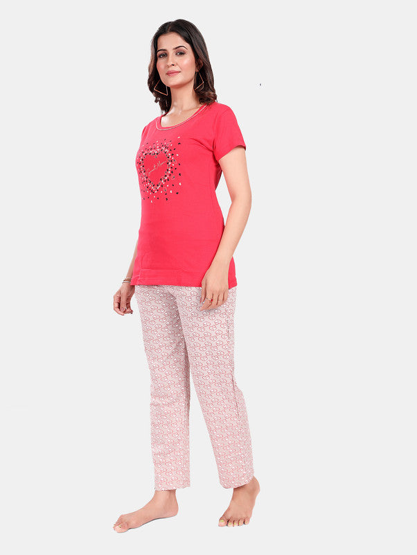 DARK PINK STAR LOUNGE WEAR