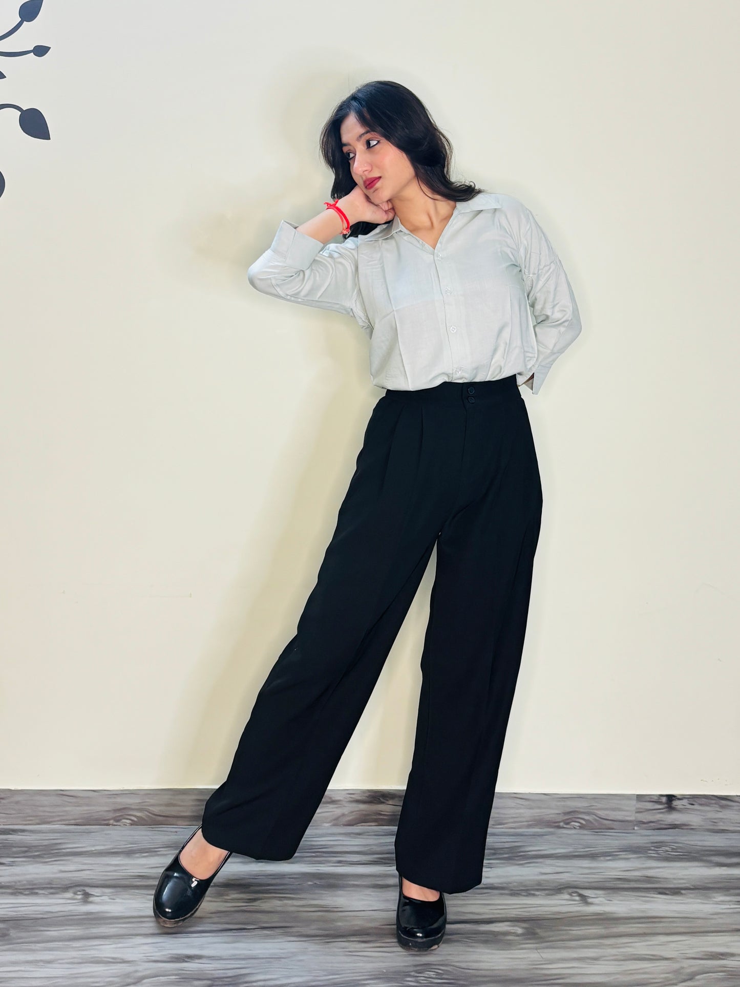 MILKY WHITE SILK RAYON SHIRT (only shirt)