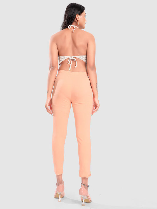 TWILL LYCRA PANT - PASTEL ORANGE