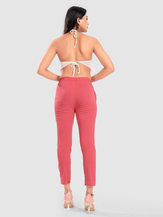 TWILL LYCRA PANT - CORAL