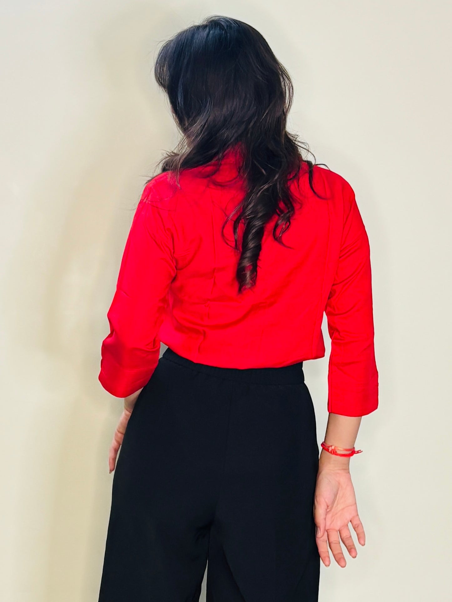 CHERRY RED SILK RAYON SHIRT (only shirt)