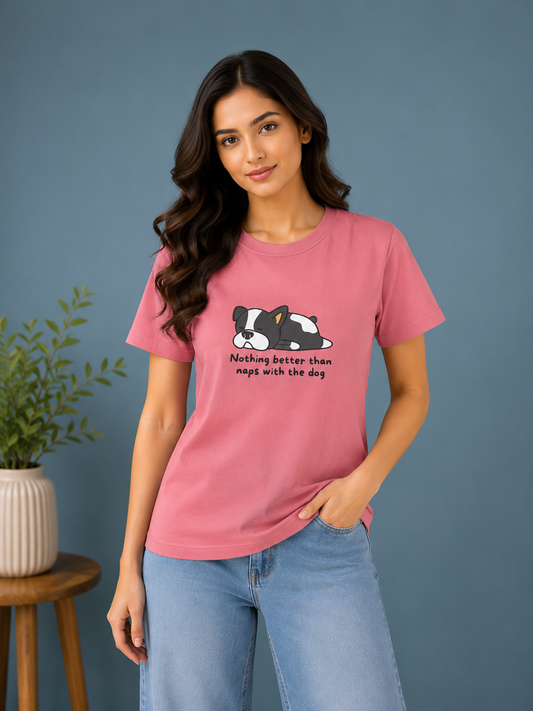 CANDY PINK PAW & NAPS T-SHIRT
