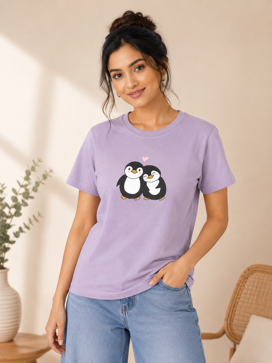 SOFT LAVENDER LOVE BIRDS T-SHIRT
