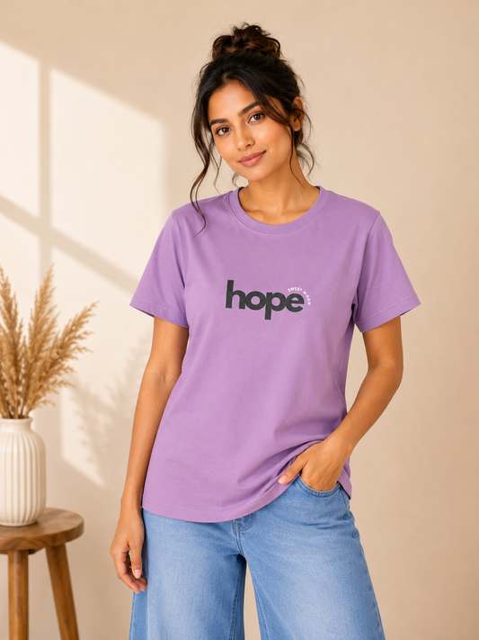 PURPLE HOPE TYPOGRAPHY T-SHIRT