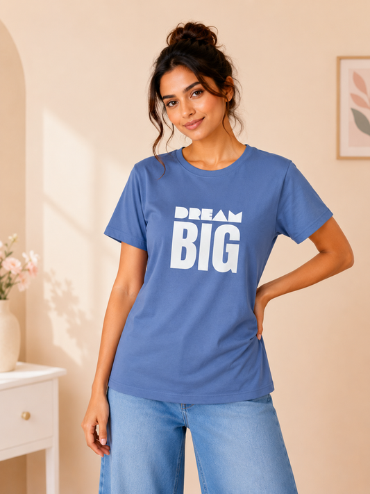 CORNFLOWER BLUE DREAM BIG T-SHIRT