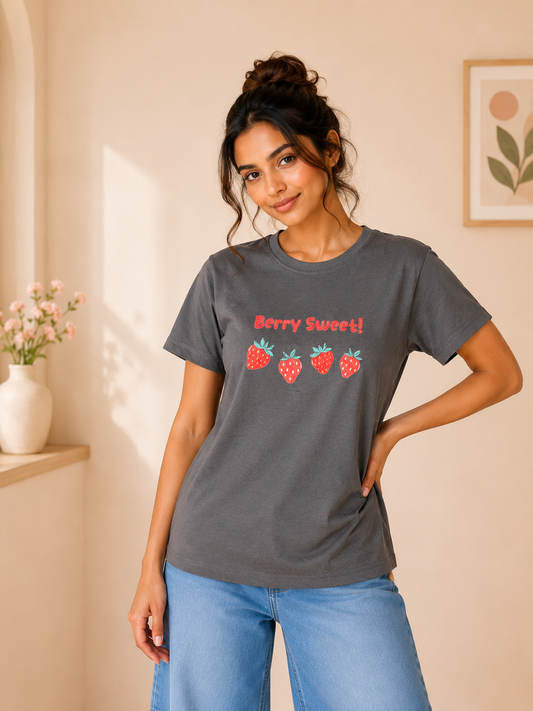SLATE GREY BERRY SWEET T-SHIRT