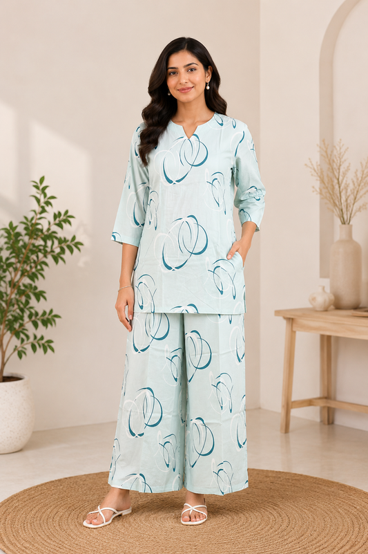 SOFT CELADON MIST RAYON CO-ORD SET