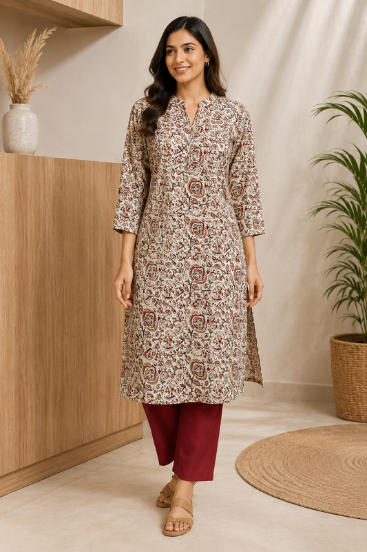 PAISLEY KALAMKARI COTTON KURTI (only kurti)
