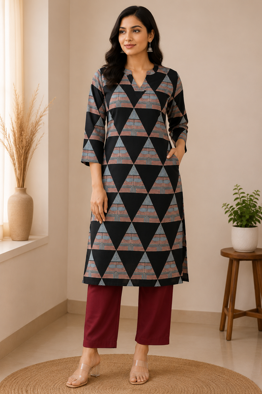 JET URBAN TRIANGLE COTTON KURTI (only kurti)