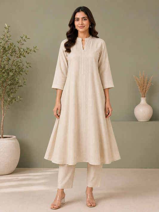 CREAM SPLITS ETHNIC CO-ORD SET