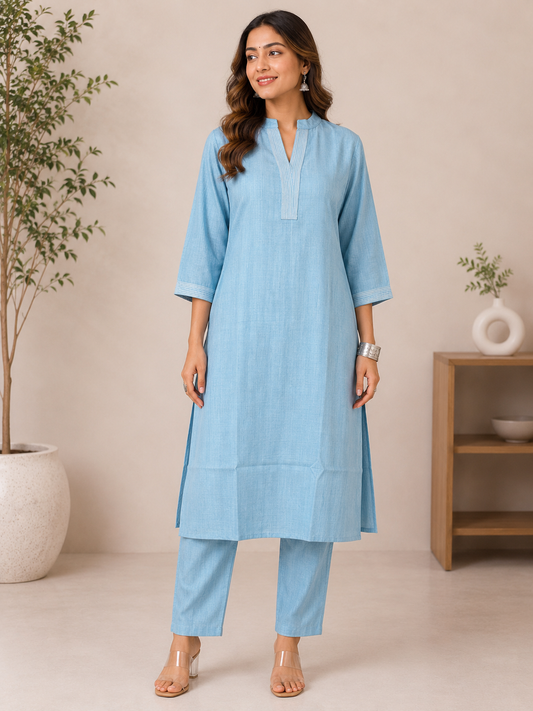 CRYSTAL EMBROIDERY COLLAR CO-ORD SET