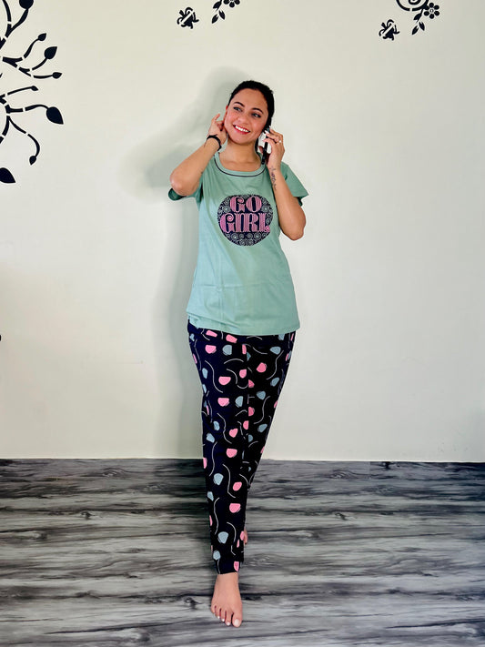 GO GIRL ULTRAMARINE GREEN LOUNGEWEAR
