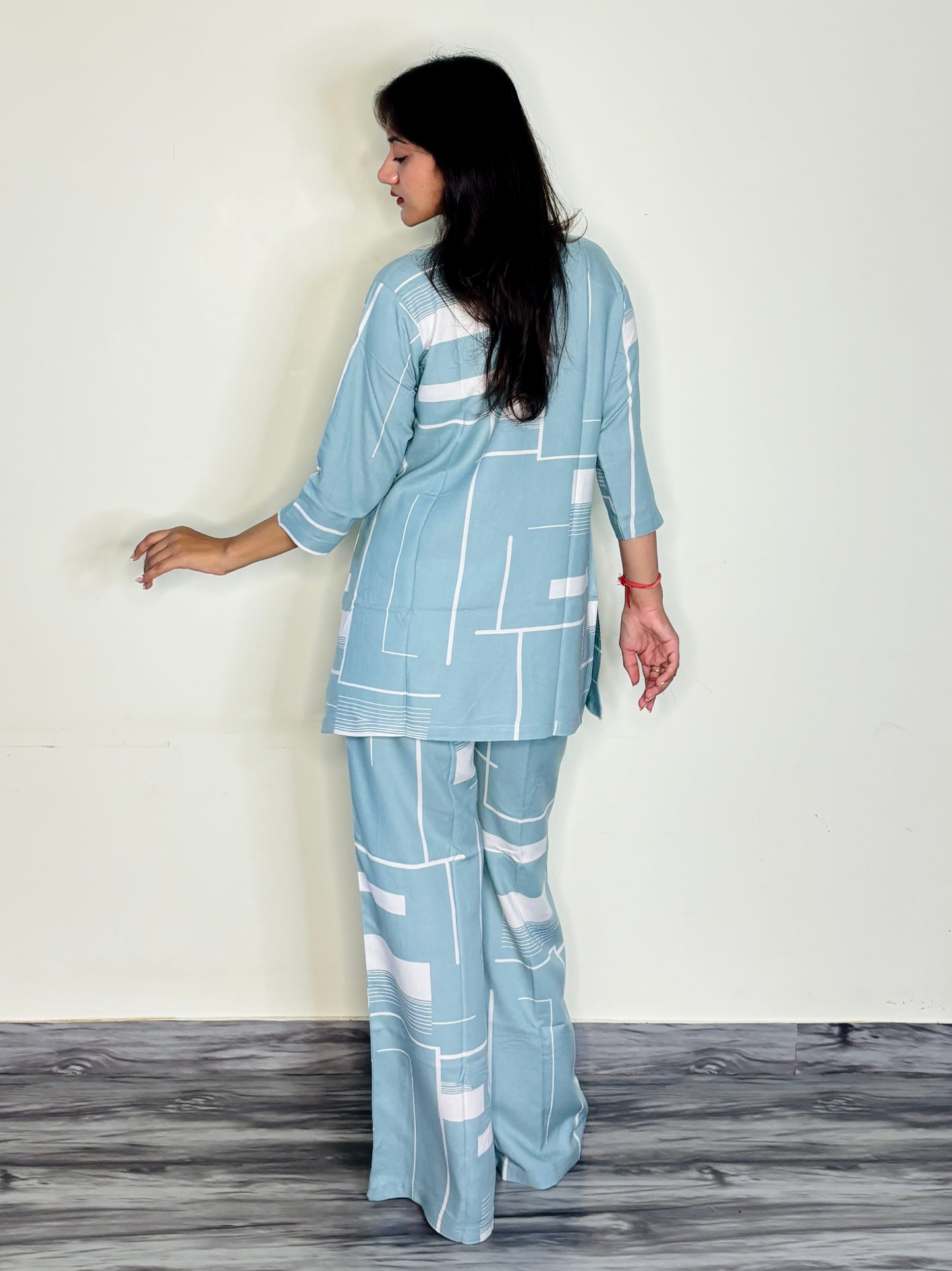 AQUA SERENITY SAGE RAYON CO-ORD SET