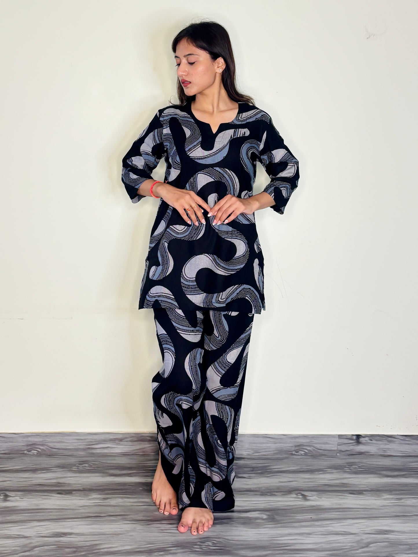 OBSIDIAN MIST FLOW RAYON CO-ORD SET