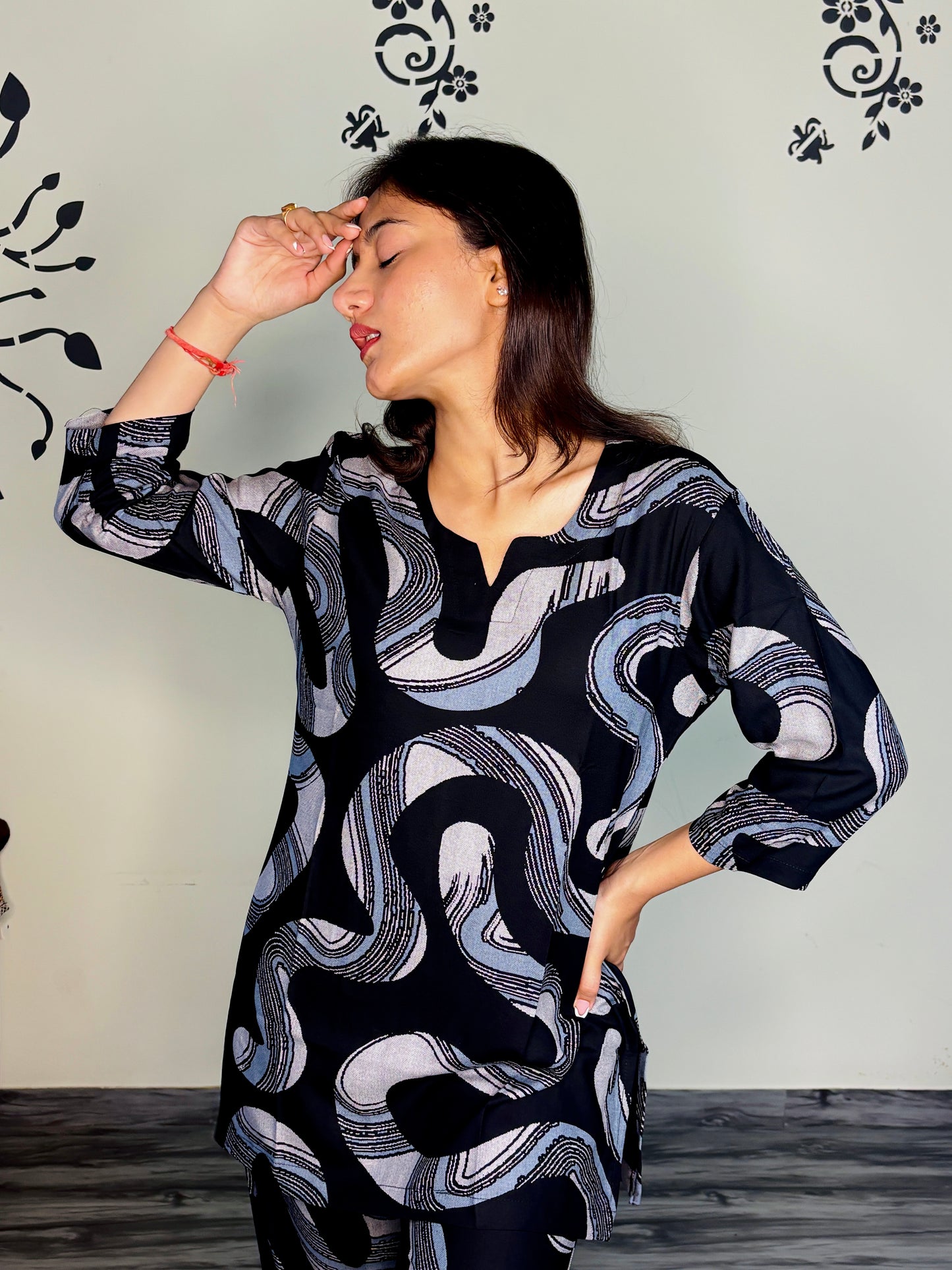 OBSIDIAN MIST FLOW RAYON CO-ORD SET