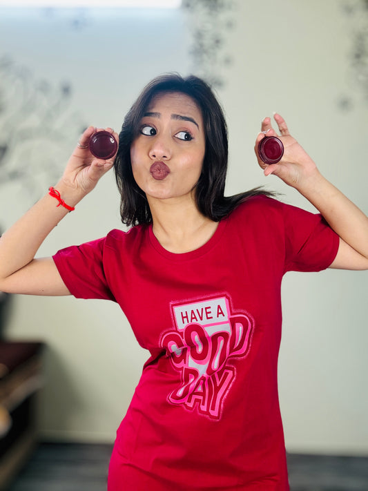 HAVE A GOOD DAY TOMATO RED SHORT NIGHTY