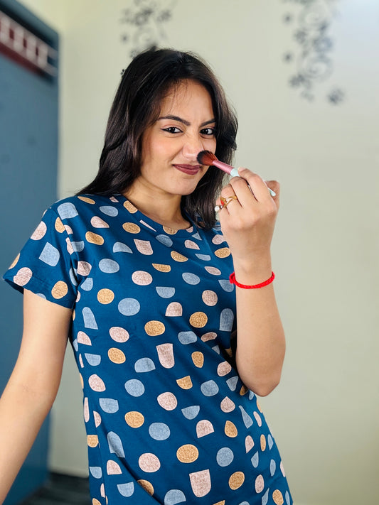 POLKA SAPPHIRE BLUE PRINTED CO-ORD SET