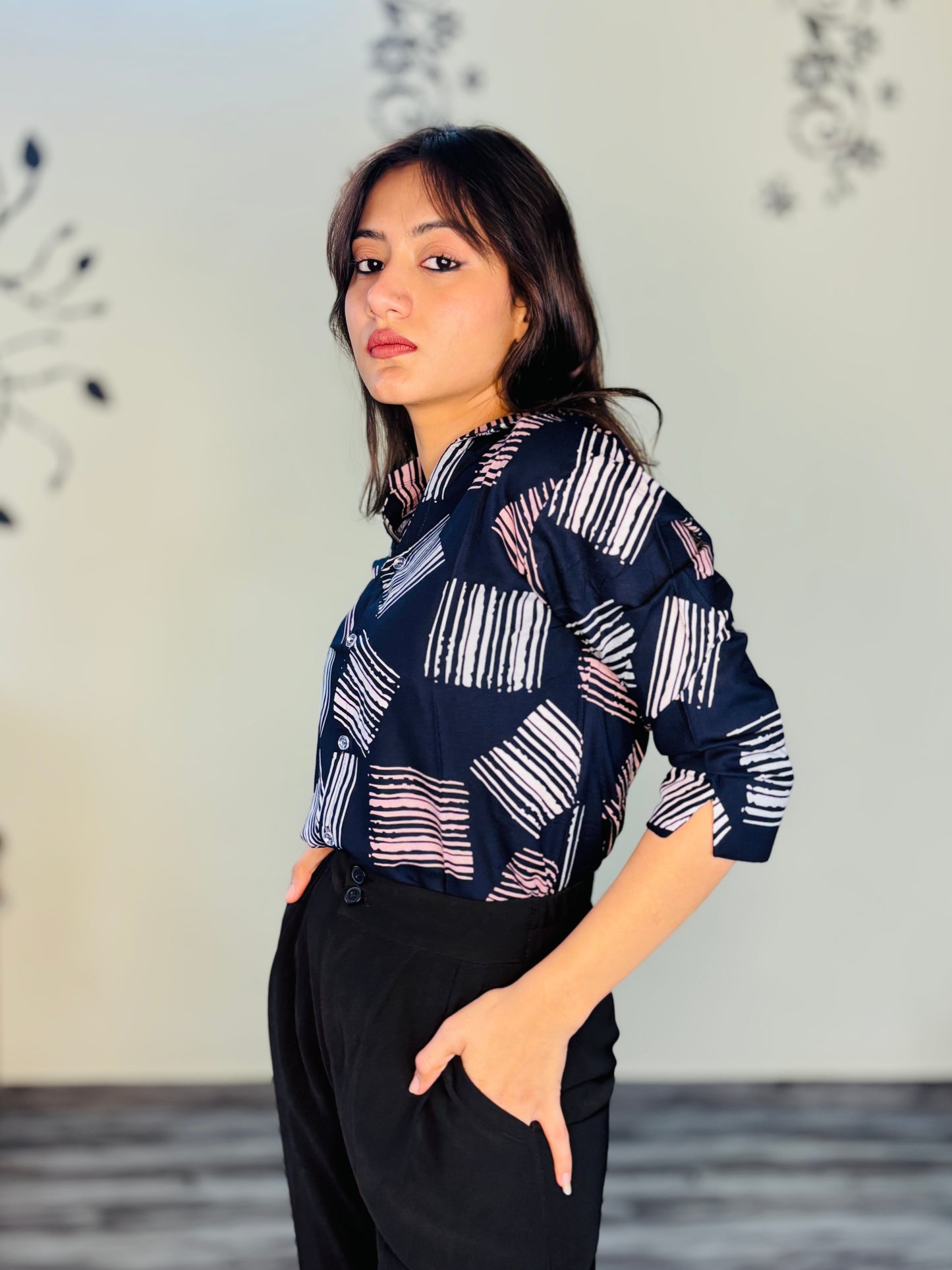 FIBONACCI BLUE SILK RAYON SHIRT (only shirt)