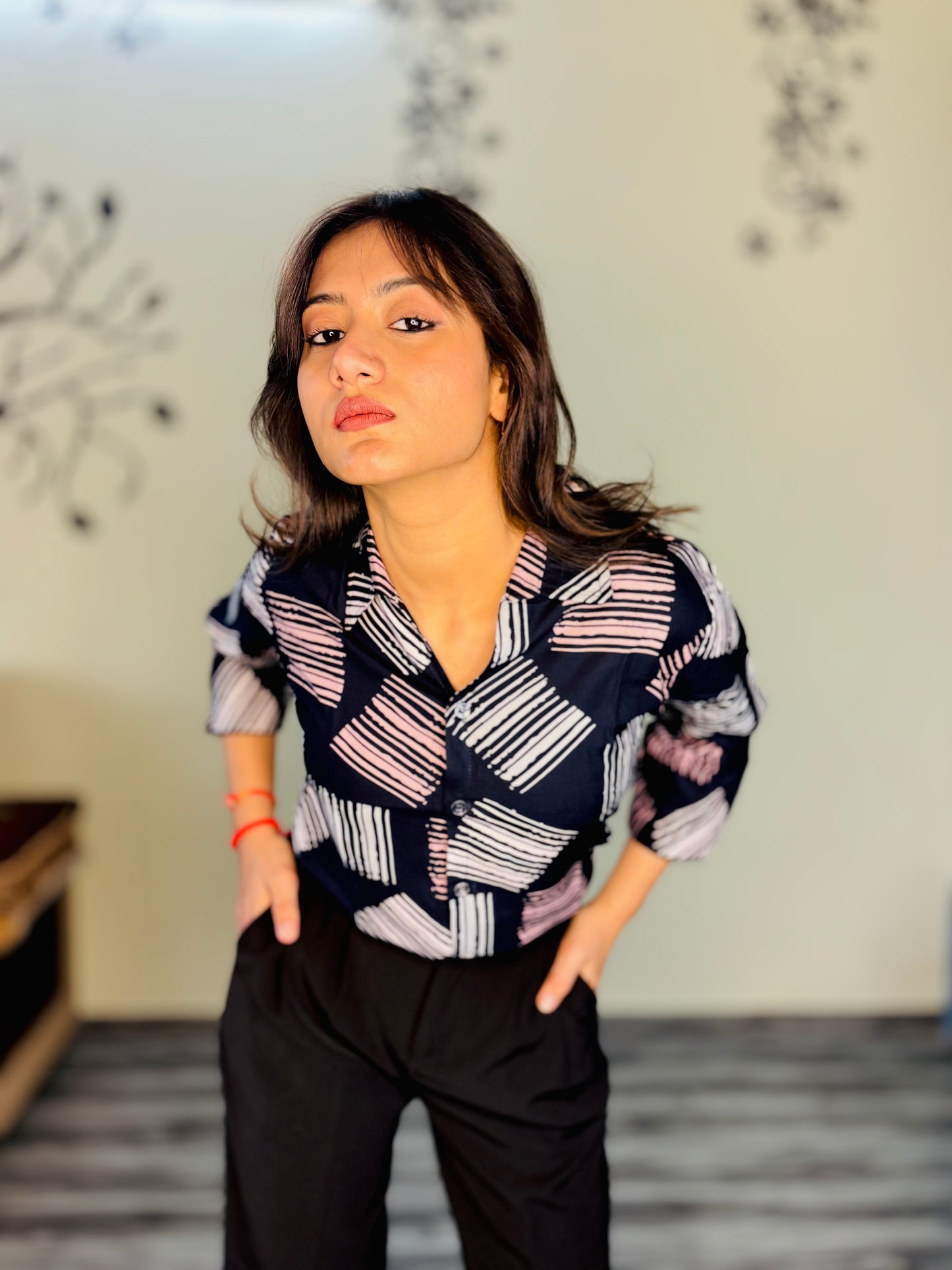 FIBONACCI BLUE SILK RAYON SHIRT (only shirt)