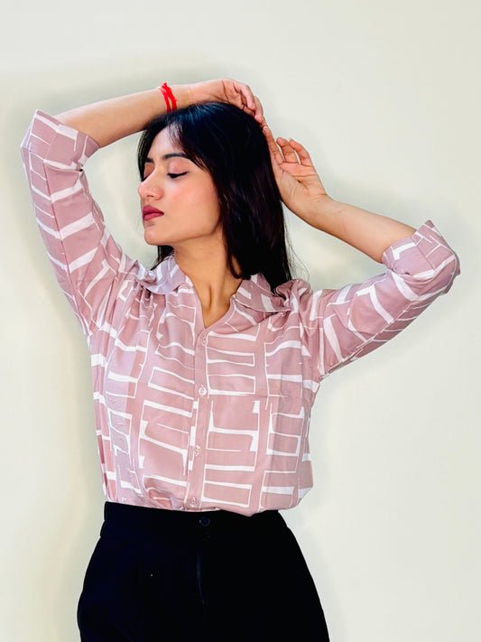 TEA ROSE PINK SILK RAYON SHIRT (only shirt)