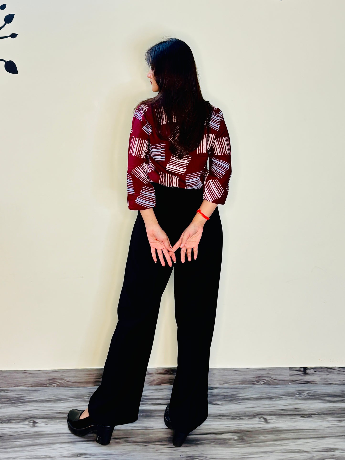 GLOSSY MAROON SILK RAYON SHIRT (only shirt)