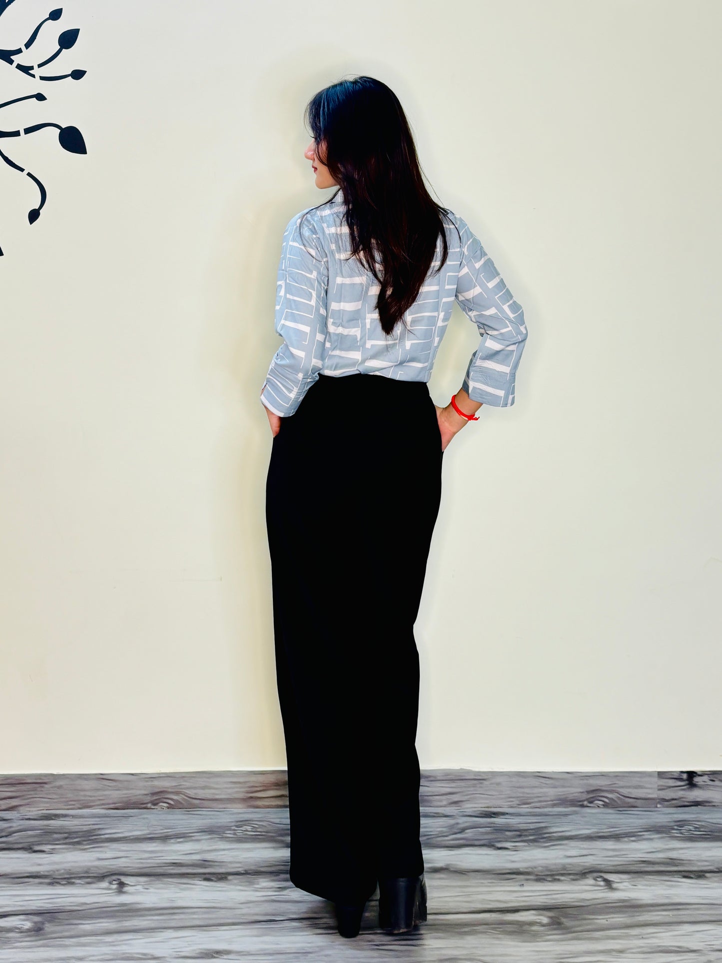 SKY BLUE STRUCTURED SILK RAYON SHIRT (only shirt)