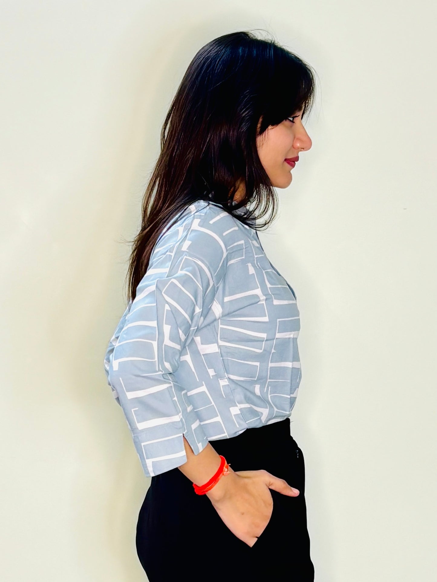 SKY BLUE STRUCTURED SILK RAYON SHIRT (only shirt)