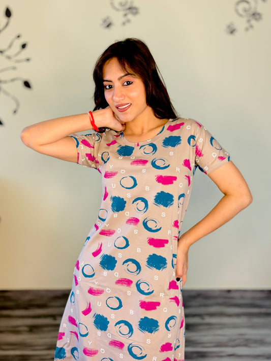 OYSTER PINK SWIRL SHORT NIGHTY