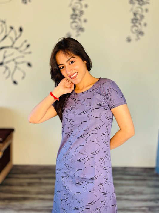 MISTY VIOLET STROKE SHORT NIGHTY