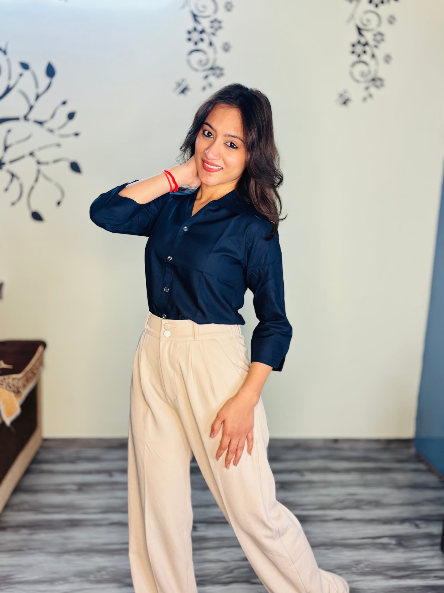 PEACOCK BLUE SILK RAYON SHIRT (only shirt)