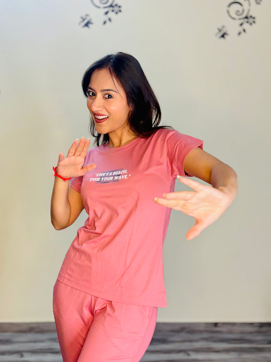 PUNCH PINK FIND WAVE TENSIL CO-ORD SET