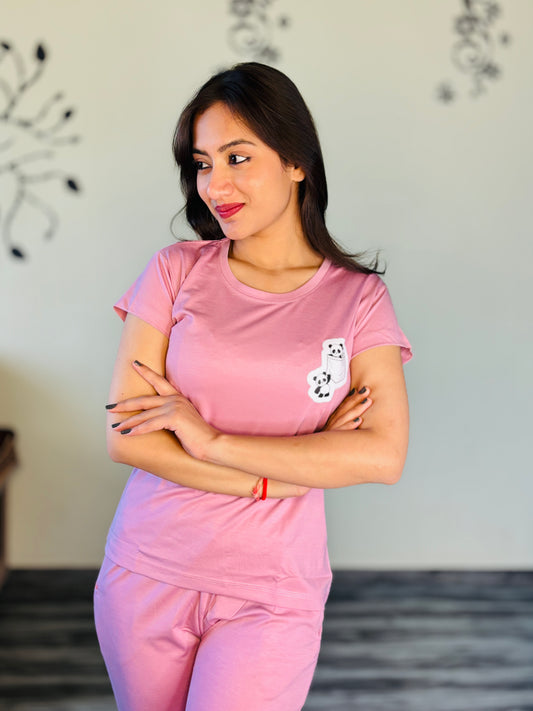 CANDY PINK PANDA TENSIL CO-ORD SET