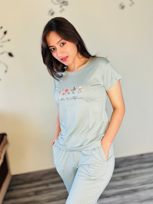 PASTEL GREEN LITTLE WILD TENSIL CO-ORD SET