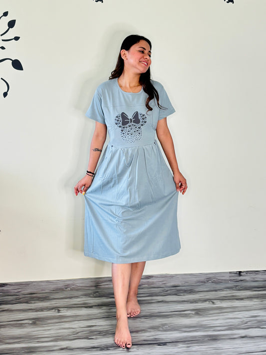 MINNESOTA BLUE MICKEY MATERNITY GOWN